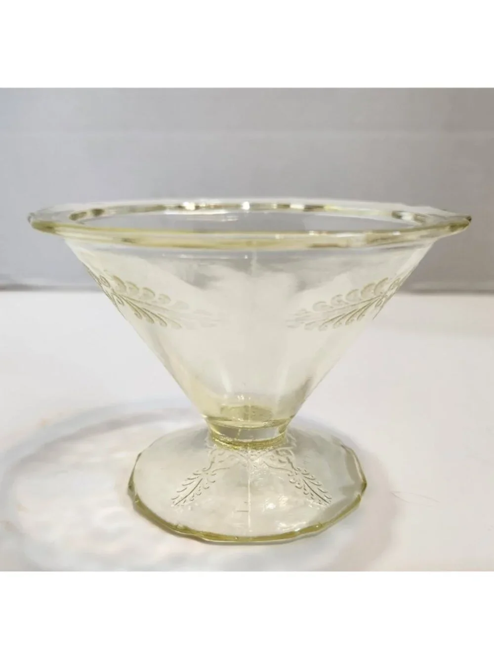 Hazel Atlas Glass Roxana Yellow Low Footed Sherbet Dish Depression Glass 1930's